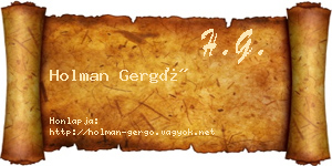 Holman Gergő névjegykártya