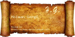Holman Gergő névjegykártya