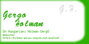 gergo holman business card